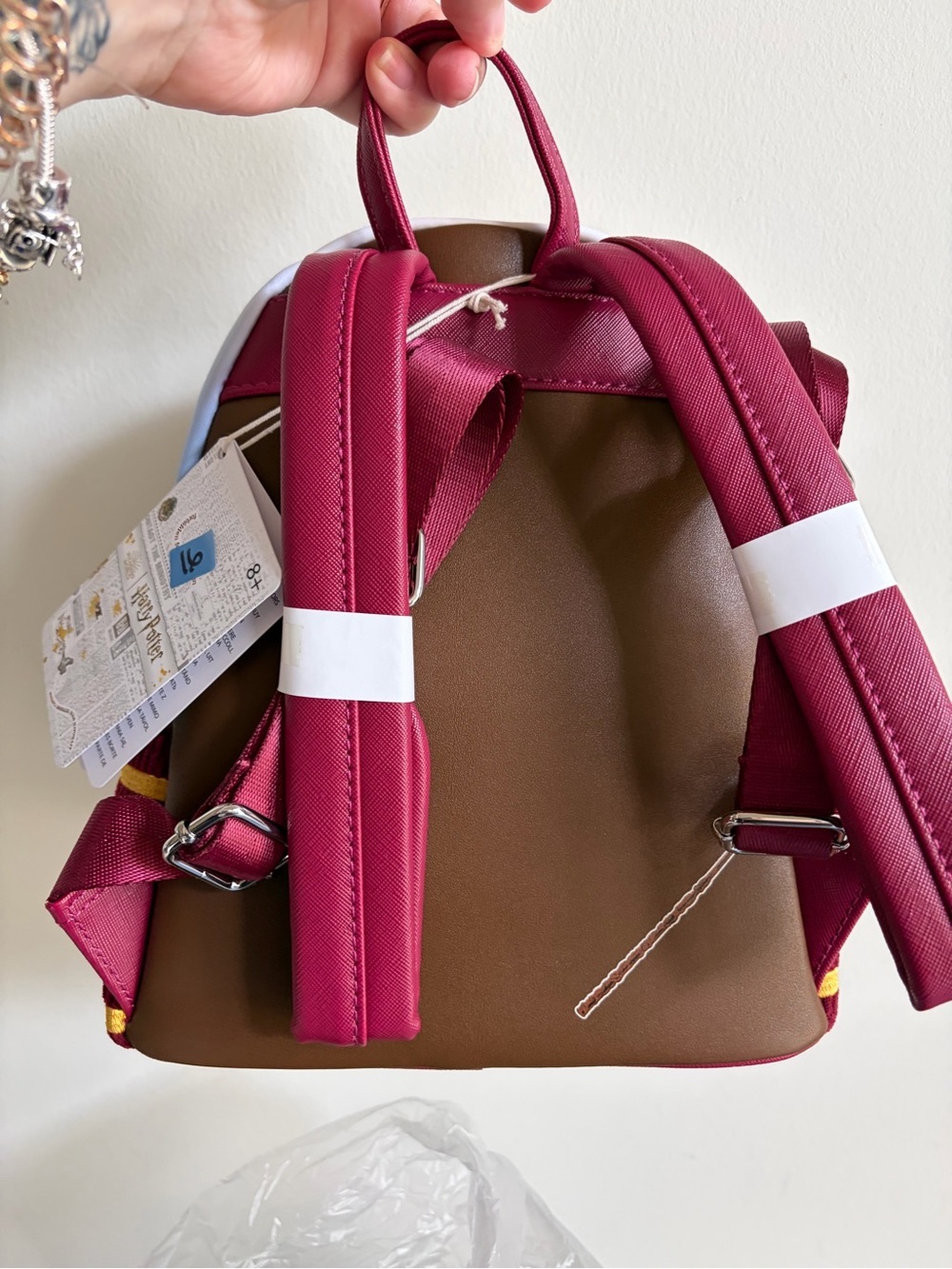Loungefly White, Blue and Maroon Hermione with Book Mini Backpack - Picture 2 of 5